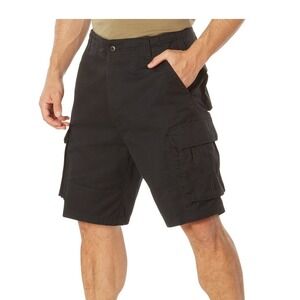 Rothco Ultra Force BDU Tactical Cargo Shorts Mens XL Black Paratrooper Military